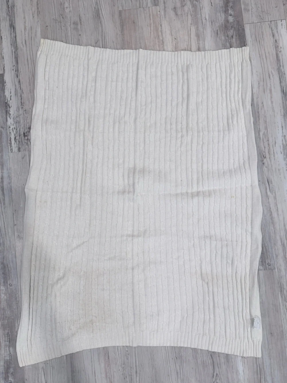 White Textured Cotton Baby Blanket - Soft Knit Bedding